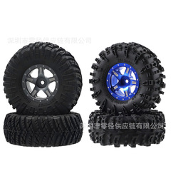4个1.3英寸合金轮毂橡胶轮胎SCX24 1/24 TRX-4M 1/18汽车升级零件