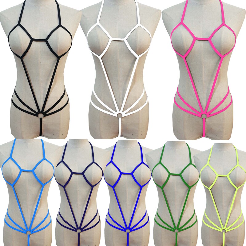 Cross-Border Sexy Lingerie Lace-Up Women's Sexy Pajamas Three-Point Hollow Thin Strap Mini Bikini Swimsuit Set