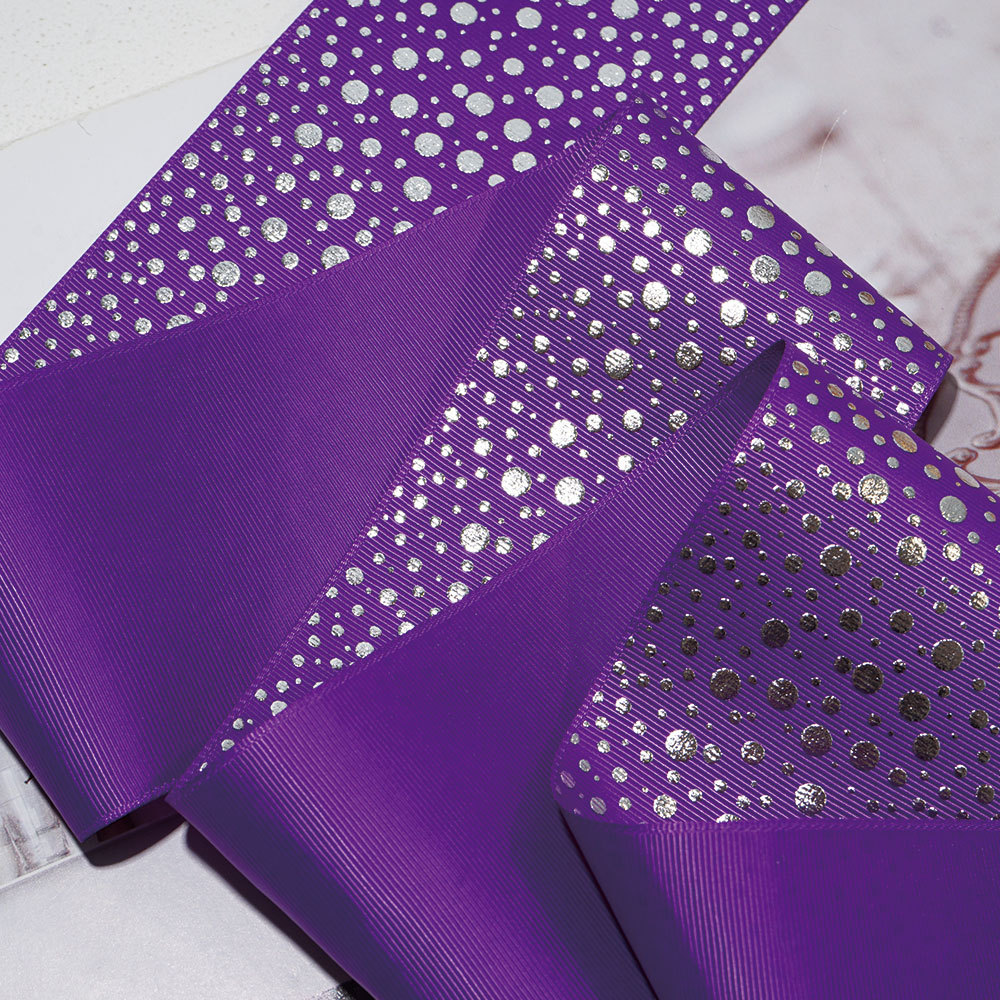 Hot Silver Polka Dot Threaded Ribbon Ribbon Polyester Ribbon Gift Packaging DIY Handmade Bow Accessories