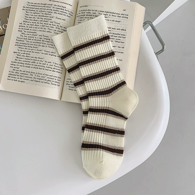 Тайд/ Tide, демисезонные cotton спортивные носки для колена, средняя длина, корейский стиль