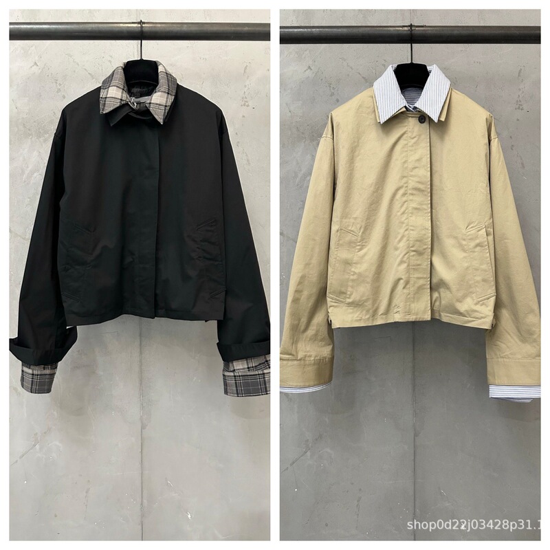 High-end AC brand 26 Fall/Winter collection faux two-piece patchwork short jacket with dropped shoulders, loose fit, casual and versatile for both men and women High-end AC brand 26 Fall/Winter collection faux two-piece patchwork short jacket with dropped shoulders, loose fit, casual and versatile for both men and women