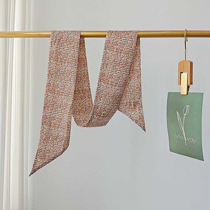 Diseñador de bufandas de seda larga mujer ins moda bolsa cinta de moda universal bufandas coreanas correa de cabello