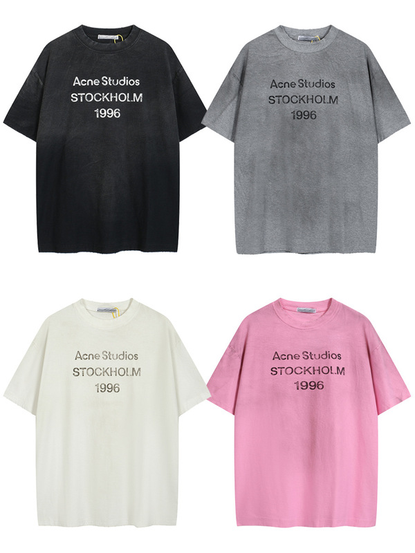 クロスボーダーの潮牌AC1996は古いアルファベットの半袖のゆったりしている男女のカップルのtシャツの丸首のカジュアルな半袖のシャツをつぶします。|undefined