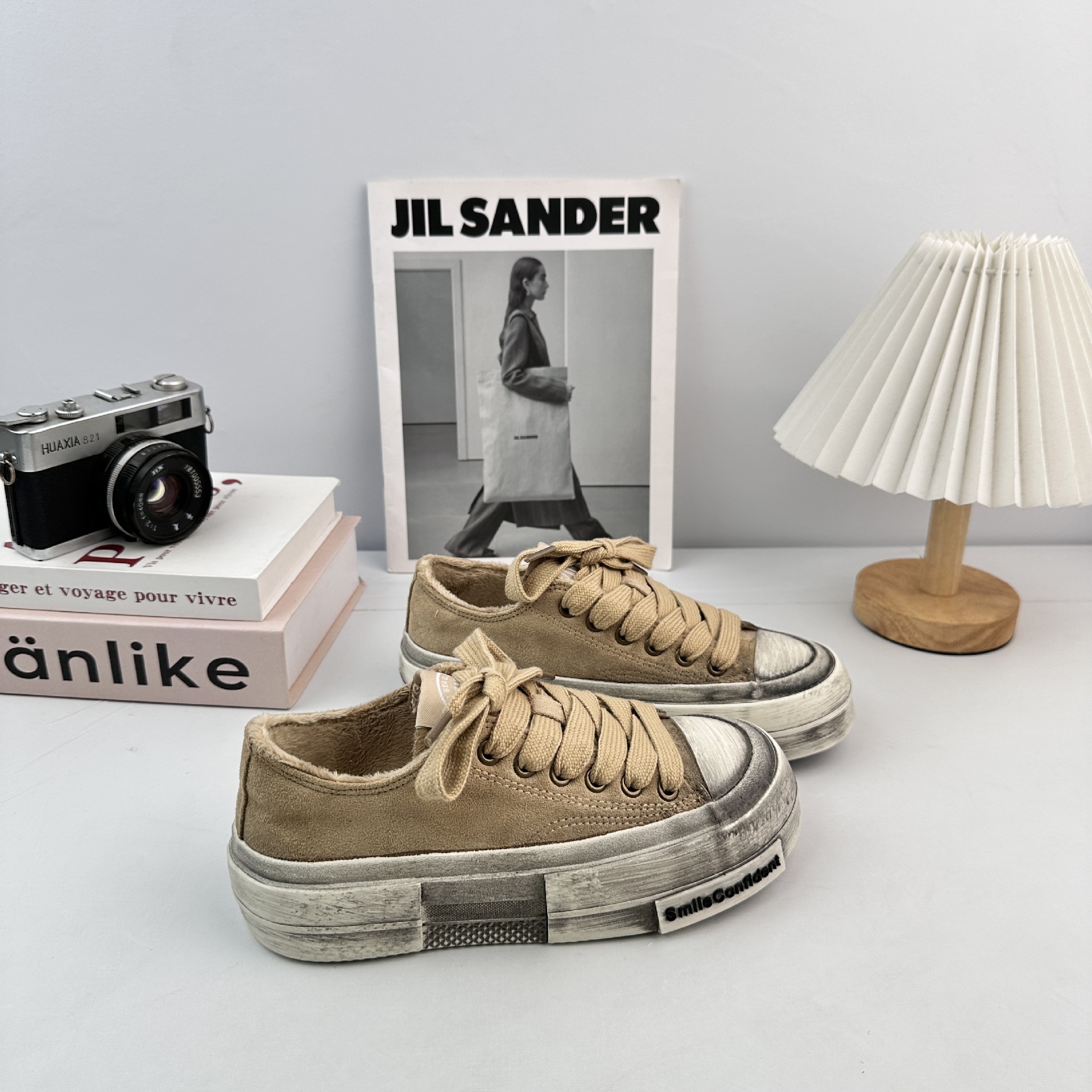 YUANBO2025 invierno retro hacer viejos zapatos de lona para mujeres aumentando la altura de los zapatos de skate casuales de base gruesa coreana zapatos de mujer