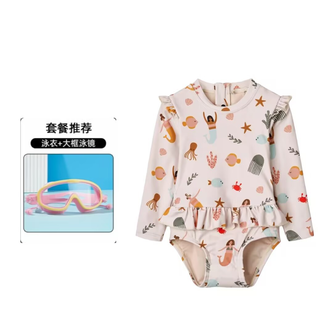 Niños trajes de baño de manga larga de secado rápido para niñas nuevas niñas lindas trajes de baño al por mayor