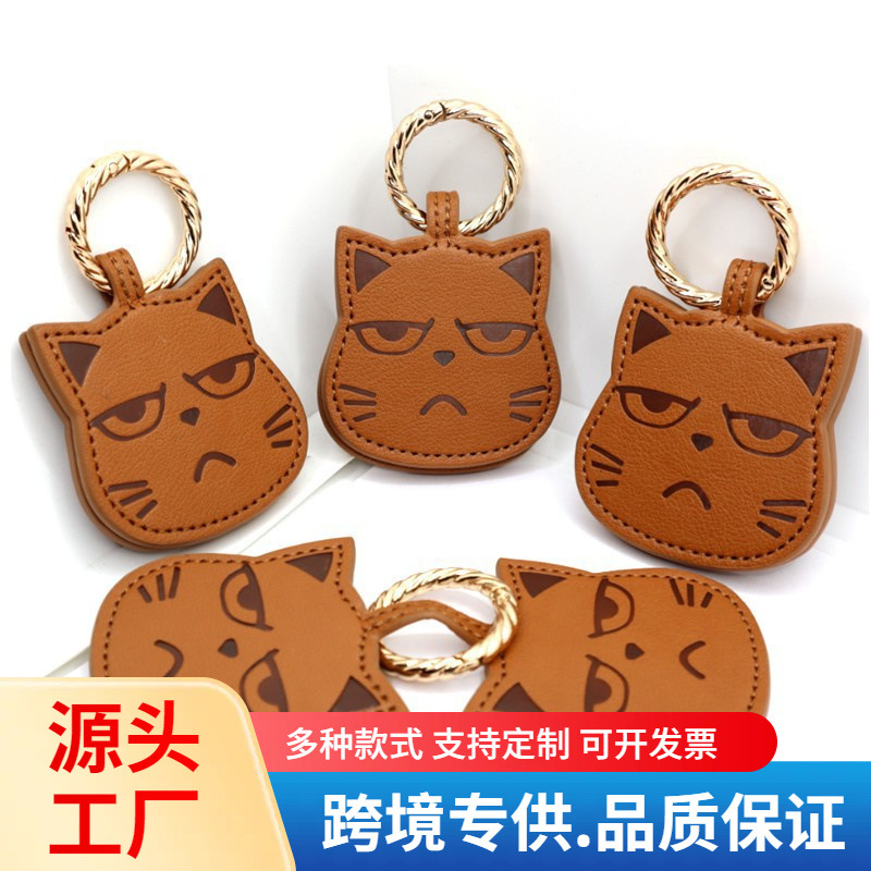 Creative Cat Head Pu Leather Magnetic Hat Clip Pendant Outdoor Travel Hat Clip Wholesale Sun Hat Magnetic Coat Clip