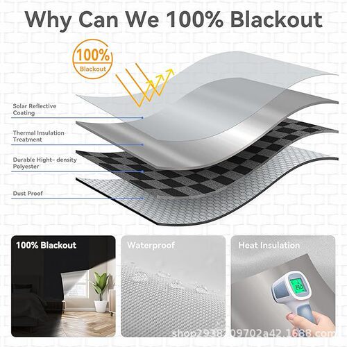 Portable light-shielding curtains, sunscreen bedroom white with Velcro, no drilling required for light shielding