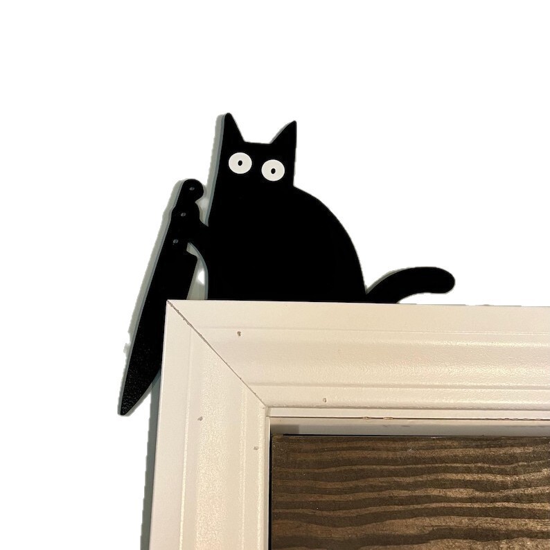跨境新品Black Cat Corner Knife Door Frame Decoration黑猫角刀|undefined