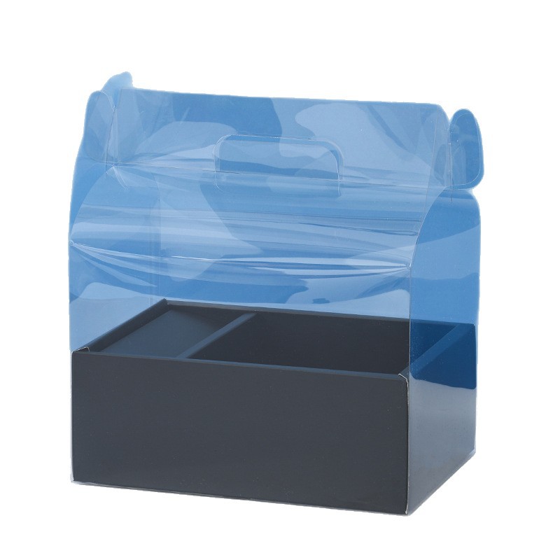 Ins Love Portátil Alta Transparente Caja de embalaje de pastel Día de San Valentín Diy Caja de regalo de embalaje de rosa Caja de pastel de luna para hornear