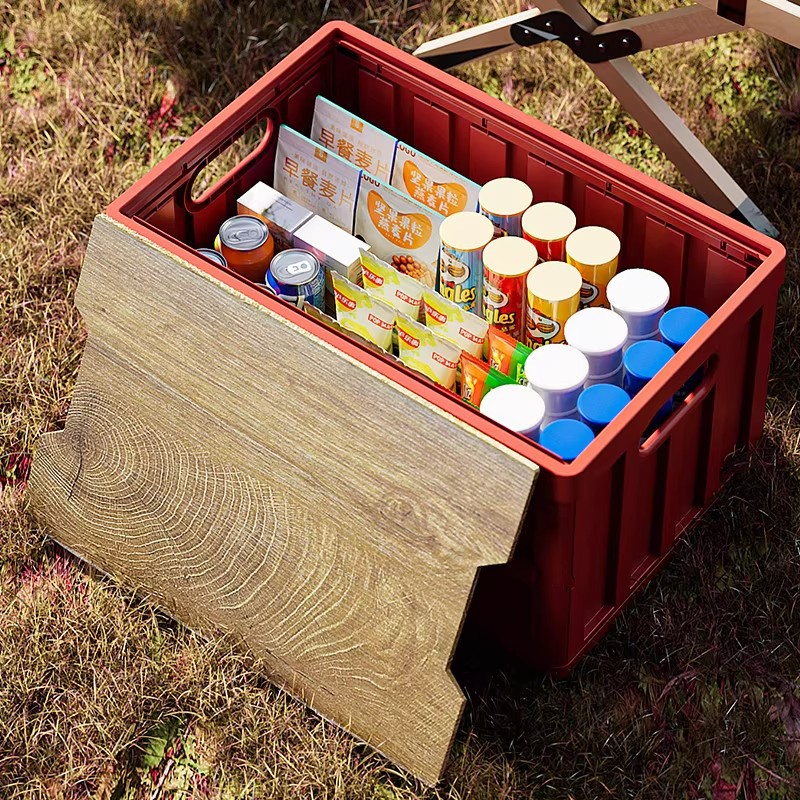 Caja de almacenamiento de camping al aire libre de gran capacidad Caja de almacenamiento de respaldo de automóviles Caja de picnic Caja de acabado plegable multifuncional