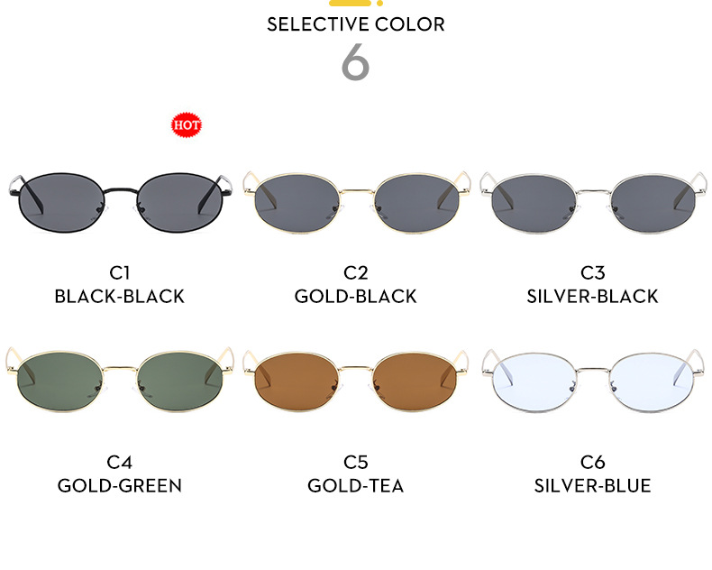 45g Weight Full Frame Glasses Structure Sunglasses Classification PC, UV400 Protection Lens Material Oval Frame Glasses Style Outdoor, Travel Occasion Solid Color Pattern Unisex Gender Streetwear Style Streetwear Solid Color PC UV400 Protection Oval Frame Full Frame Women's Sunglasses 9