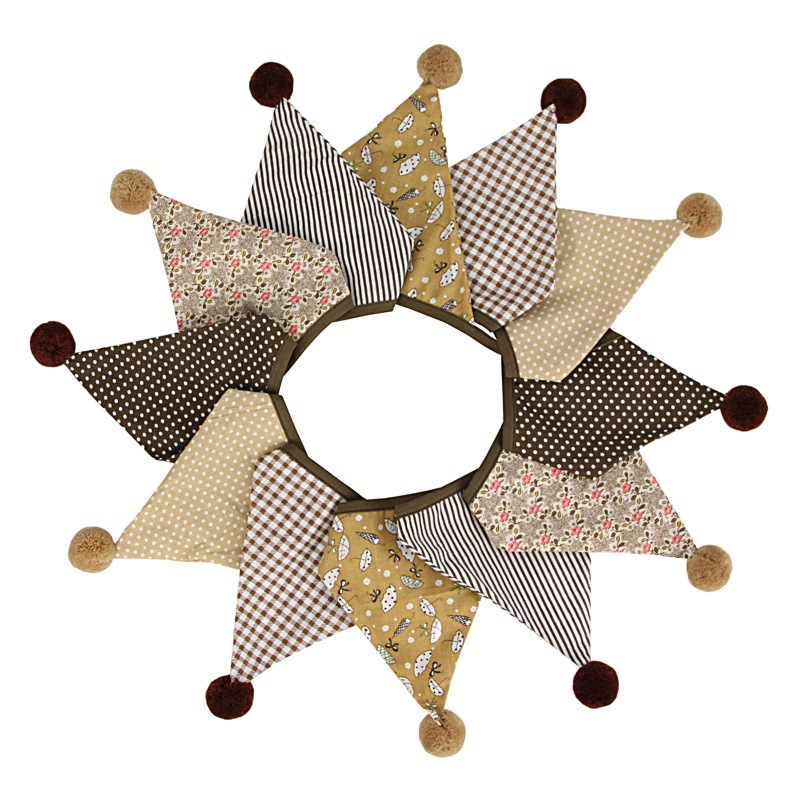 Ins estilo nórdico algodón lana bola triángulo cadena bandera tienda bandera foto fondo cadena bandera boda jardín de infantes bandera colgante