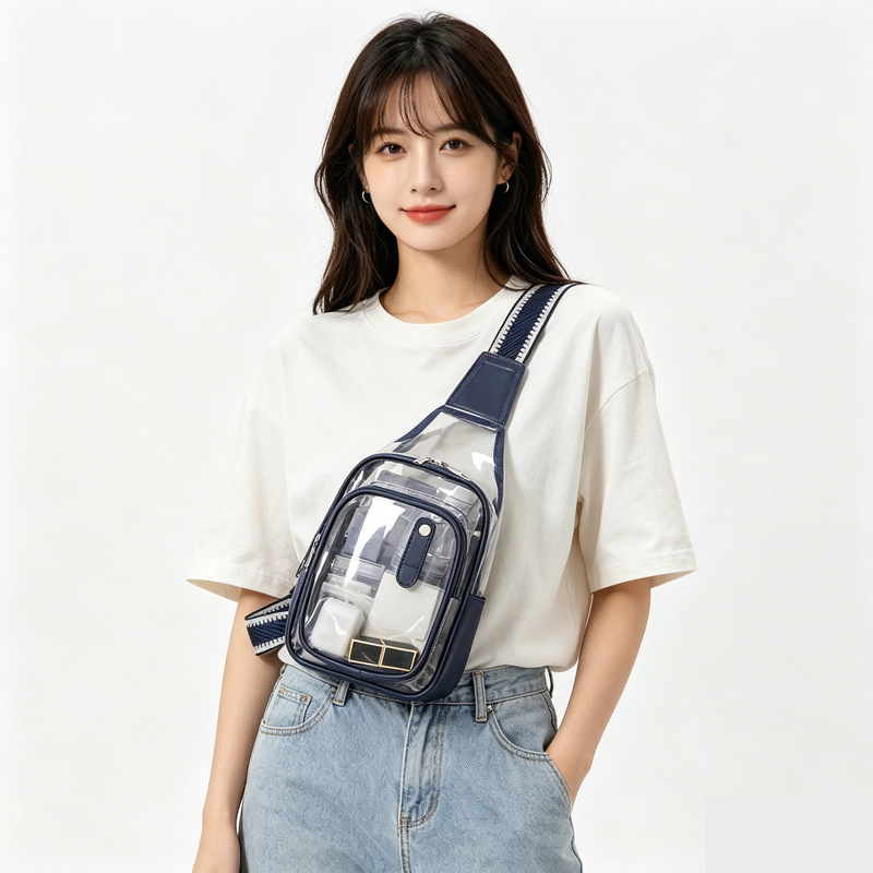 In-Stock New Leather-Like Pvc Chest Bag, Transparent Visual Shoulder Bag, Pvc Transparent Crossbody Bag for Women, Exclusively for Cross-Border Sales In-Stock New Leather-Like Pvc Chest Bag, Transparent Visual Shoulder Bag, Pvc Transparent Crossbody Bag for Women, Exclusively for Cross-Border Sales