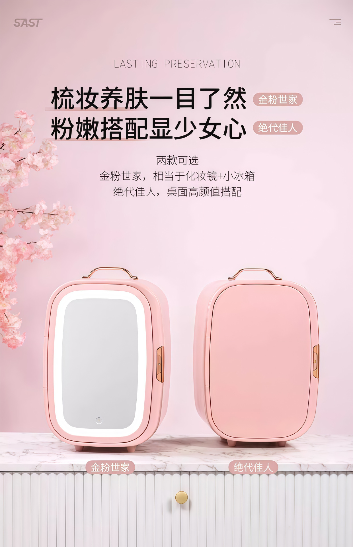 Mini Refrigerator for One-Person Dormitory, Dedicated for Refrigerating Facial Masks, Skincare Products, and Cosmetics, Small Car Refrigerator, Gift Customization