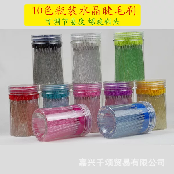Bottled Crystal Rod Eyelash Brush Barreled Small Brush Eyebrow Brush Spiral Brush Colorful Eyelash Roll Powder Filling Eyelash Roll