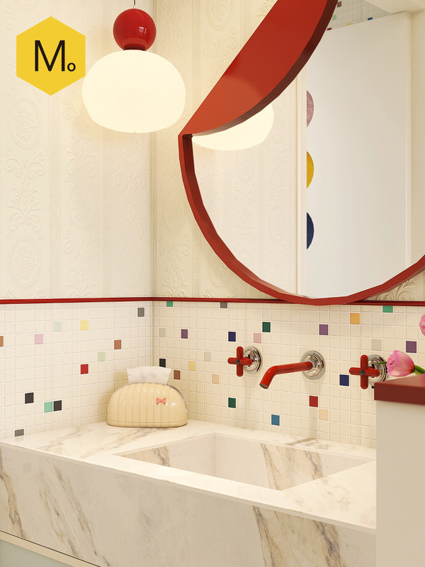 Momo's French-Style Cream Bathroom Tiles Dopamine Bathroom Mosaic Popping Candy Tiles Toilet Floor Tiles Momo's French-Style Cream Bathroom Tiles Dopamine Bathroom Mosaic Popping Candy Tiles Toilet Floor Tiles