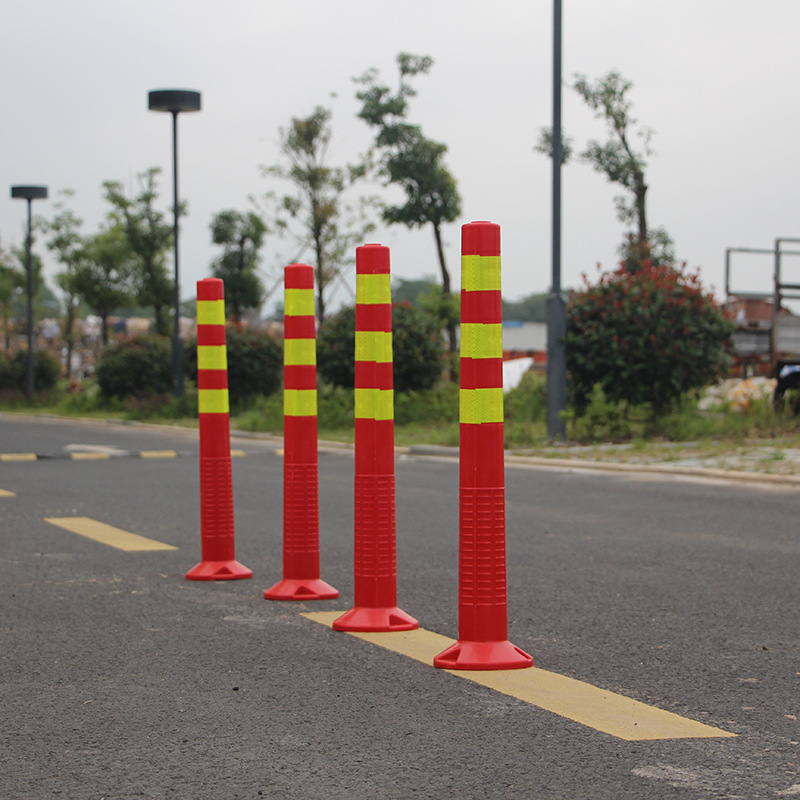 Blue and white PU warning column 75cm plastic elastic column reflective anti-collision pile flexible red and yellow branch crossing Tumbler
