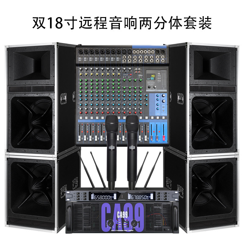 ダブル18インチ遠隔音箱アルミ防振プーリ2/3/4別体同軸軸線アレイスピーカー舞台音響セット|undefined