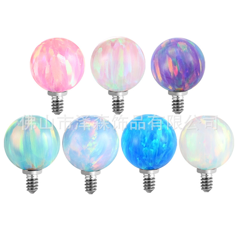 F136 Titanium Alloy Opal Ball Outer Teeth Tongue Barbell Lip Nail Tongue Nail Buried Nail Accessories detail image 8