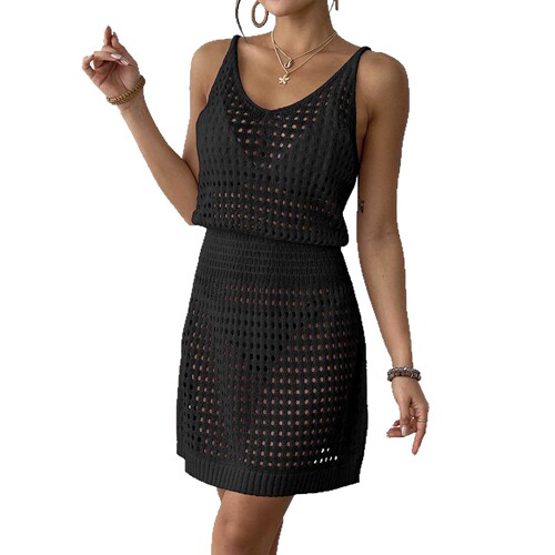 New hollowed-out elastic girdle dress, sexy dress, hot beach dress