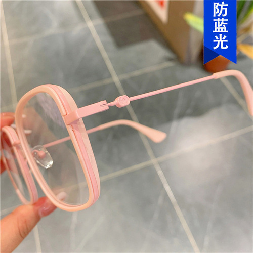 Square Macaron Candy Color Glasses Frame Women's  New Internet Celebrities Same Style Plain Mirrors Trendy Eye Frame