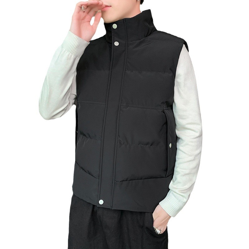 Chaleco cálido de otoño y invierno transfronterizos masculino chaleco de color sólido marca de moda coreana para hombres de hombro grande chaqueta de pareja image 5