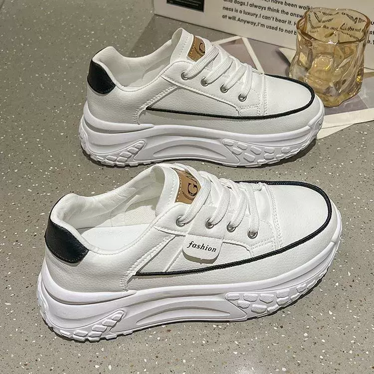 Обувь папы женский прилив 2024 весной и осенью новый дикий толстый дно для увеличения бега повседневная кожа дышащая спортивная обувь