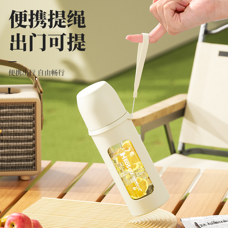 Enermei tazas de vidrio de gran capacidad para hombres y mujeres de verano separación de tazas de té anti-caída tazas de agua de oficina a alta temperatura