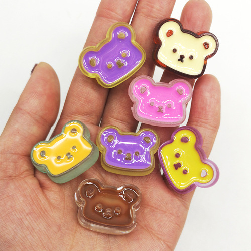 Acrylic drip oil diy jewelry frosted bear beaded bear hair rope diy material hair accessories wholesale