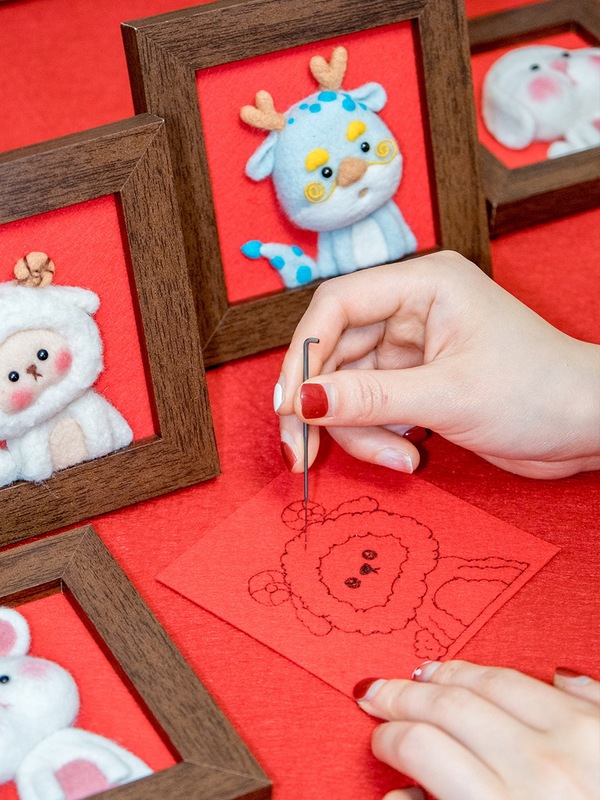 Wool felt poking diy material bag handmade homemade couple gift 12 zodiac doll decoration picture frame painting Wool felt poking diy material bag handmade homemade couple gift 12 zodiac doll decoration picture frame painting
