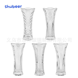 Factory direct wholesale glass vase water bamboo lily flower plant decorations hotel desktop dried flower ornaments