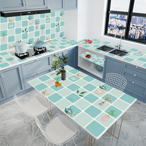Thickened Kitchen Grease-Proof Sticker Waterproof Wall High-Temperature Resistant Oven Cabinet Stove Countertop Use Wall Decor Wall Sticker Self-Adhesive