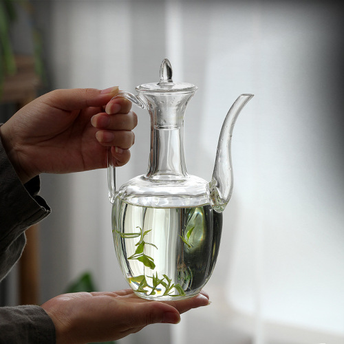 Imitation Song glass teapot, Princess teapot, tea brewing pot, antique-style teapot, high borosilicate transparent tea set, creative tea brewing pot
