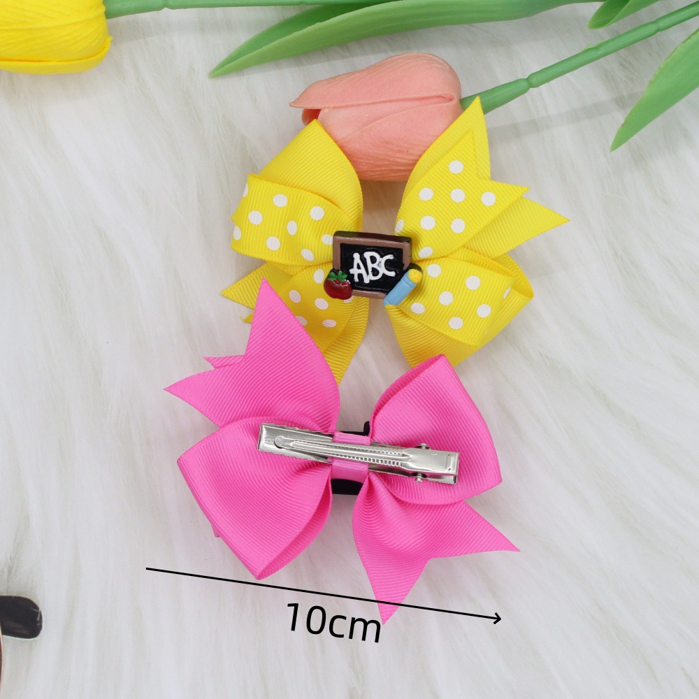 12g Weight Hair Clip Hair Accessories Type 1 Piece Quantity Holiday, Daily Occasion Solid Color Pattern Girl'S Gender Ribbon Design Simple Style Style Girl'S Simple Style Solid Color Cloth Ribbon Hair Clip 2