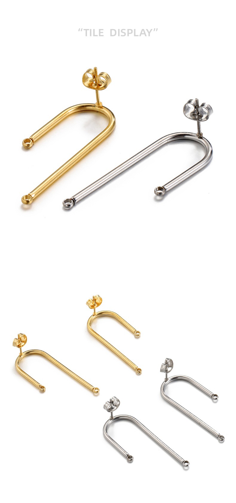 13g Weight Electroplated Gold Plating Process Earring Findings Jewelry Making Type 14 * 37mm Jewelry Making Size 18K Gold Plated Plating Material Smooth Embellishment 10 PCS/Package Quantity 304 Stainless Steel Material U Shape, Solid Color Pattern Polished Finish Simple Style Style Plating Craft 10 PCS/Package 14 * 37mm Stainless Steel 18K Gold Plated U Shape Solid Color Polished Earring Findings