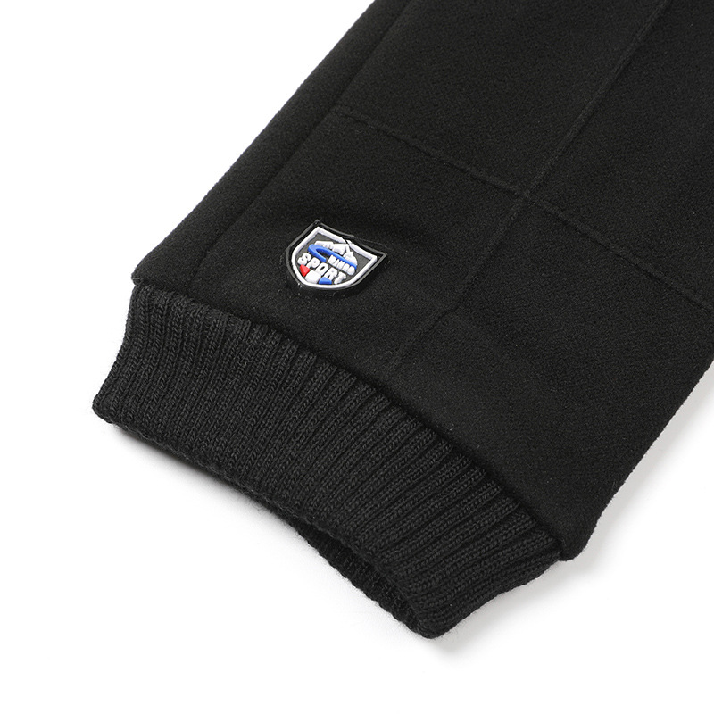 Guantes térmicos de otoño e invierno para hombres al aire libre deportes coche eléctrico a prueba de viento conejo terciopelo dedo completo forrado de lana guantes de pantalla táctil