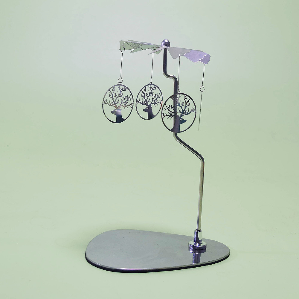 Amazon ins doles Acero inoxidable triángulo redondo bandeja giratoria candelabro aromaterapia vela linterna romántica