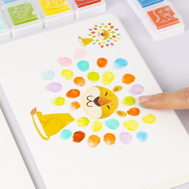 Libro de pintura de dedos para niños graffiti creativo bebé huella digital punto pintura educación temprana kindergarten Tarjeta de pintura traje de almohadilla de tinta