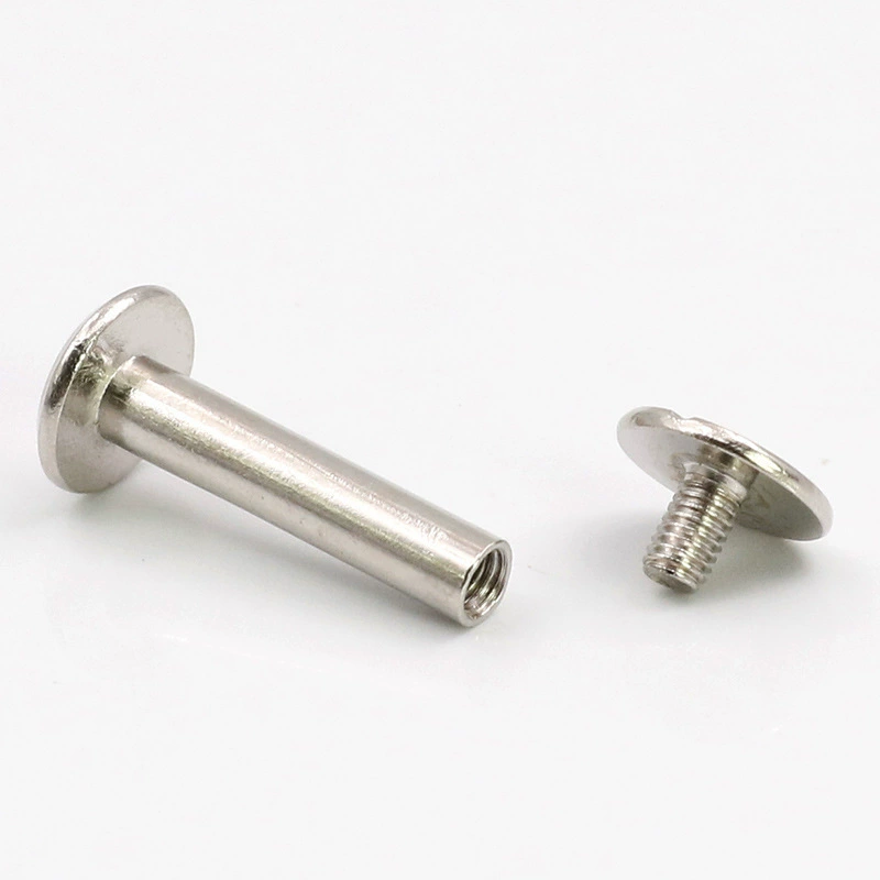 Толщина трубки 5 мм и 4 мм углеродистая сталь никелированные заклепки книжные гвозди фотоальбом стыковые стопорные винты гвозди для рецептов