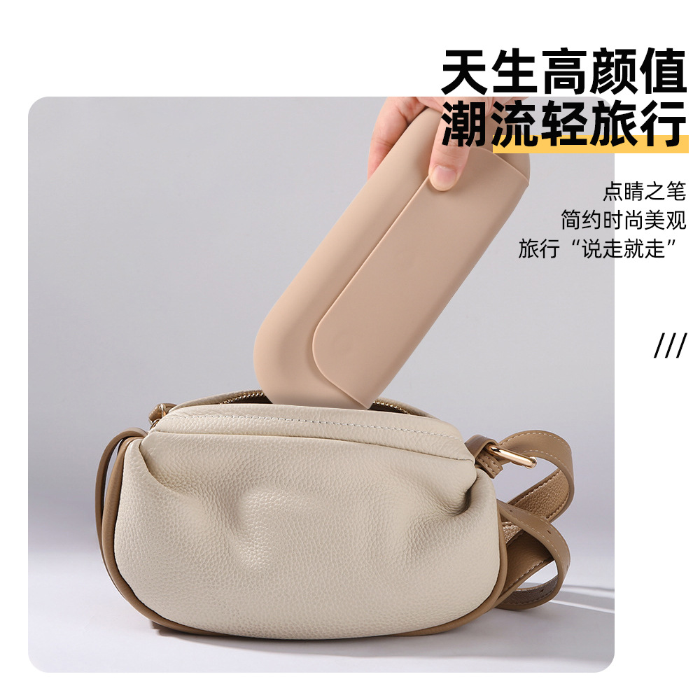 Venta caliente transfronteriza, bolsa de cosméticos de herramientas de belleza portátil, bolsa de almacenamiento de cepillo de belleza de silicona simple de alto valor