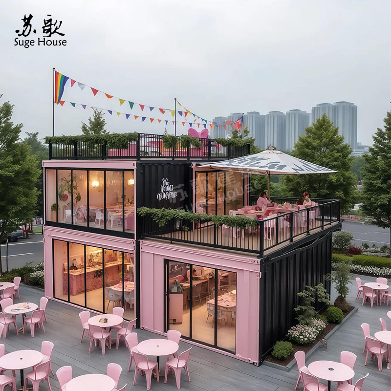 Direct Sales from the Manufacturer: Street-Level Two-Story Creative Cafe Shop Design, Construction, Installation, and Prefabricated Modular House Building Direct Sales from the Manufacturer: Street-Level Two-Story Creative Cafe Shop Design, Construction, Installation, and Prefabricated Modular House Building