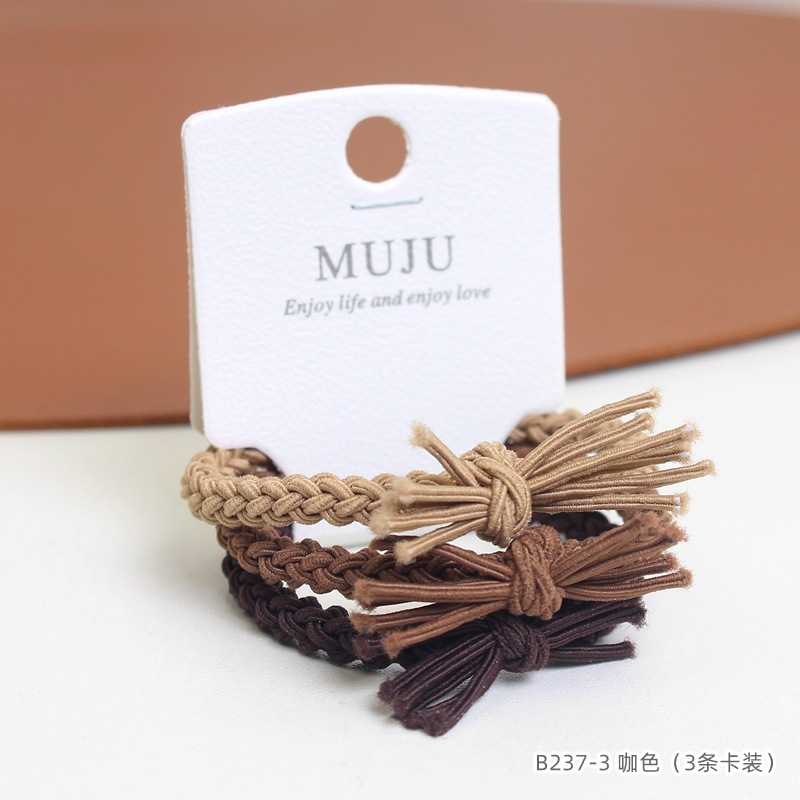 [Carga de tarjeta] sensación de alto nivel coreano de cabello de código de barras de moda de alta elasticidad de cabello anillo de cabello correa de cola de caballo