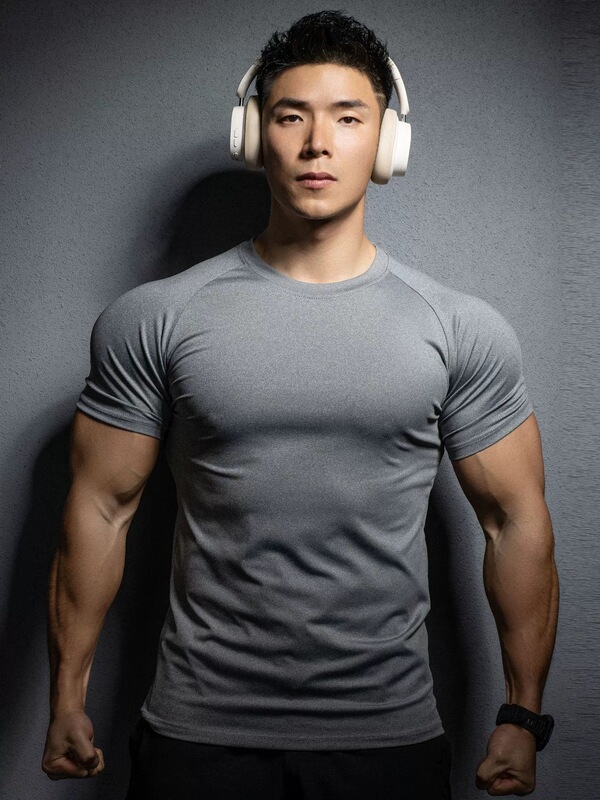 GYMSHARK フィットネス半袖 2025 新しい対外貿易筋肉スポーツタイト Tシャツプリント弾性速乾 Tシャツ|undefined