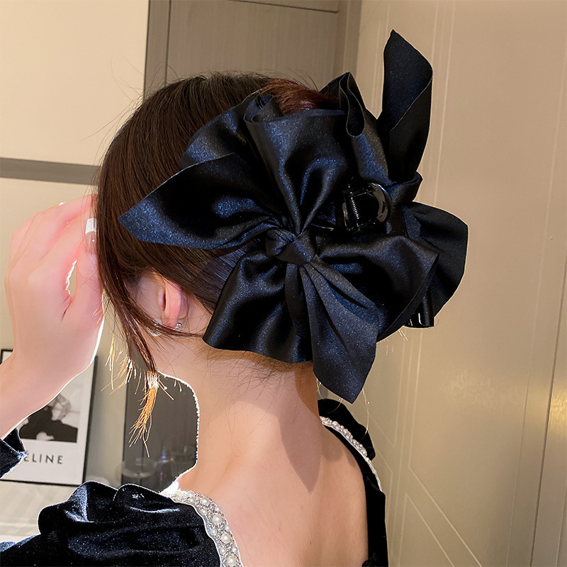 Corea del sur Dongdaemun negro arco clip de moda todo fósforo grande horquilla trasera cabeza updo temperamento accesorios para el cabello para las mujeres image 6