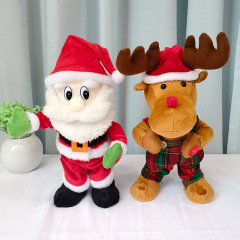 国境を越えた新しいクリスマス玩具トランポリンサンタクロースクリスマスヘラジカは歌うクリスマス装飾品を踊る