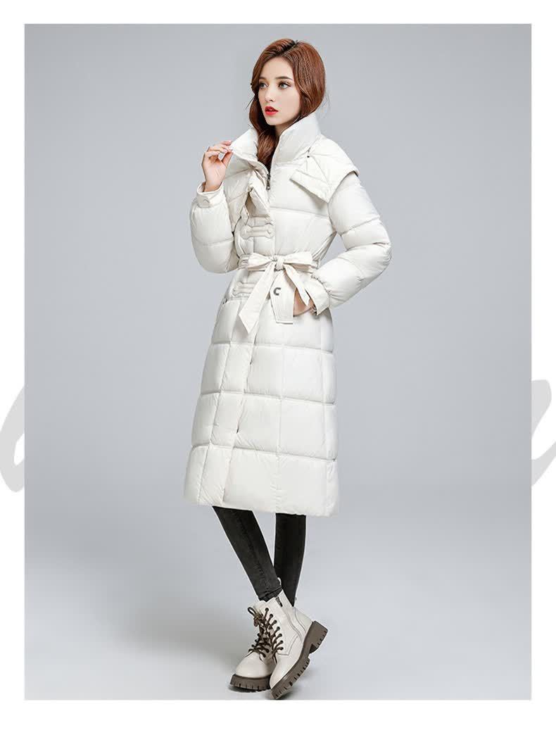 Dames gewatteerde winterjas met capuchon lange puffer jas_voghion.com