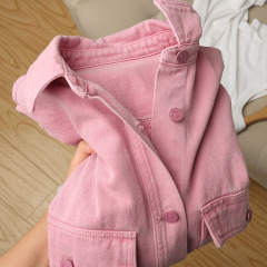 なんとも言えないほど美しい! 白く見えるユニーク ~ 植物定染梅子色落肩ゆるい流行カウボーイコート女