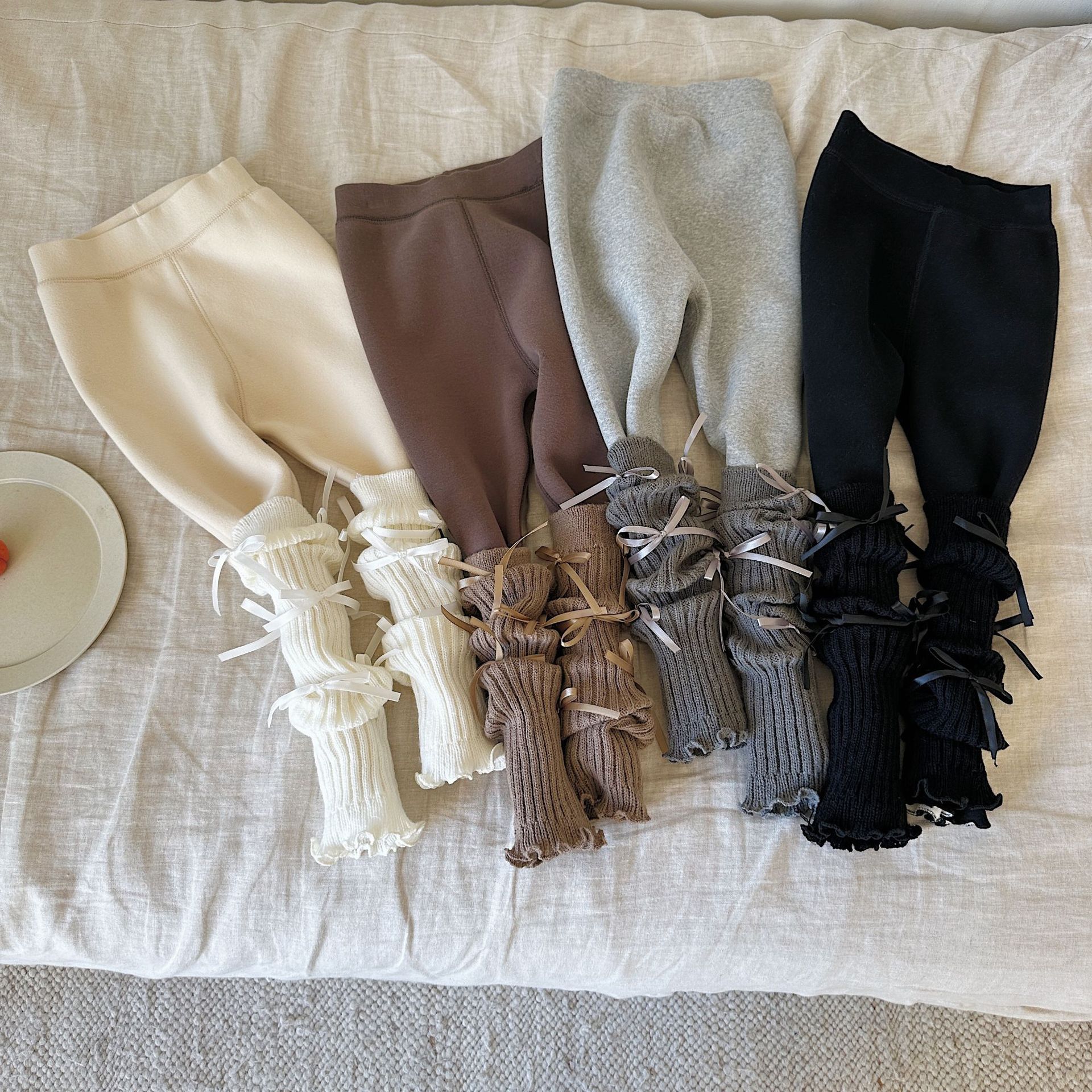 Liquidación: Leggings de invierno para niñas con forro polar integrado, calcetines para niños, medias para niñas, pantalones para bebés.