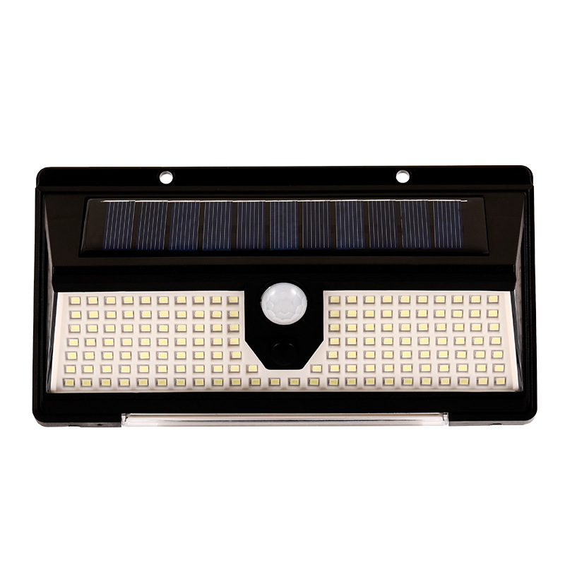 Nueva inducción del cuerpo humano lámpara de escalera impermeable lámpara de pared solar patio 190LED lámpara solar luminosa de tres lados