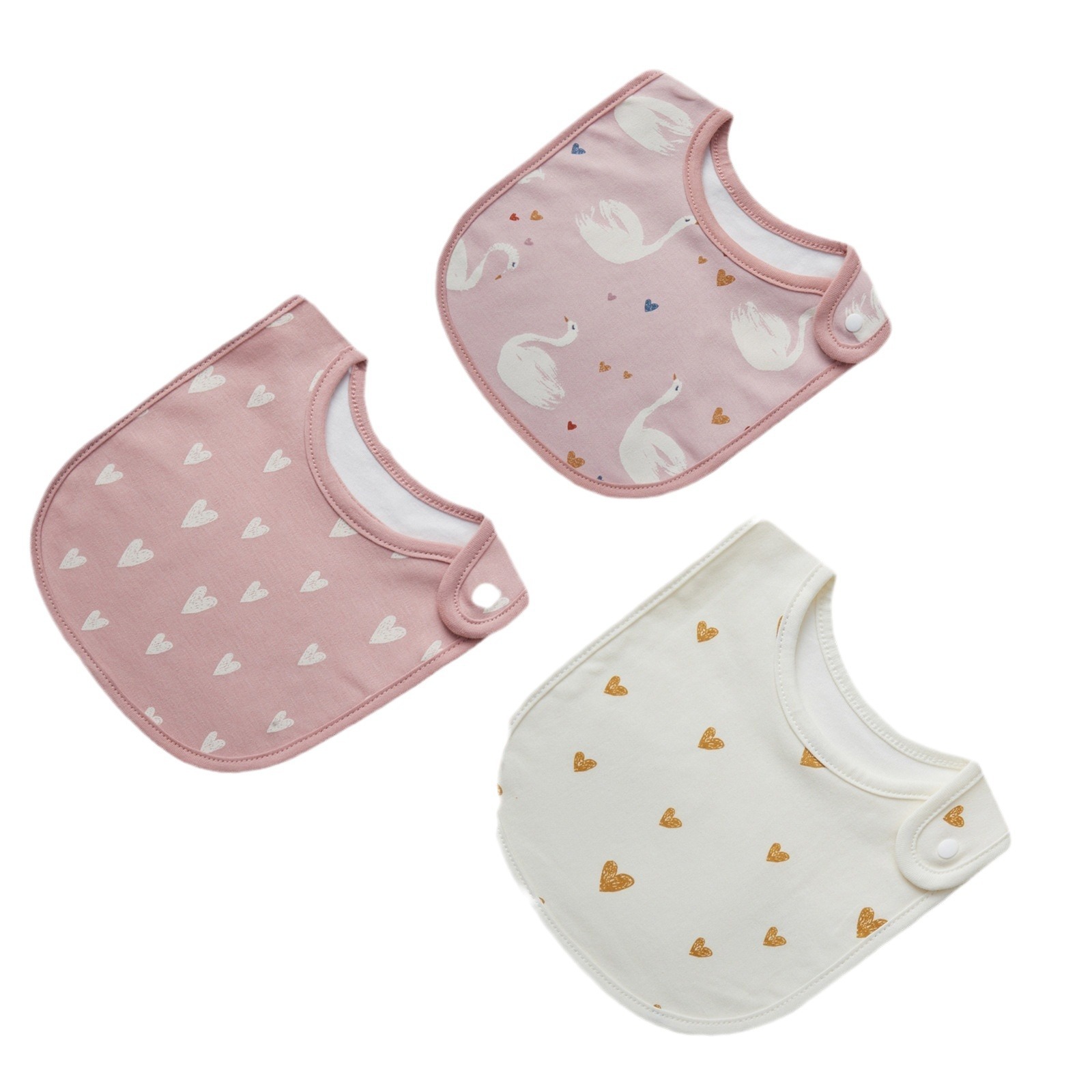 3 paquetes de algodón de dibujos animados para bebés delbanco impermeable delbanco delbanco del bebé delbanco del recién nacido toallas de saliva de botón transfronterizas